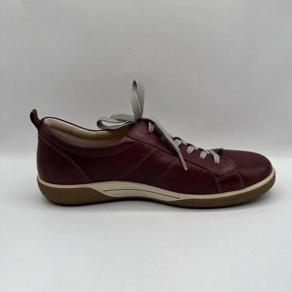 Ecco Shoes Womens 40 Sneakers Maroon Lace Up Casual Round Toe Low Top Comfort - Picture 11 of 13